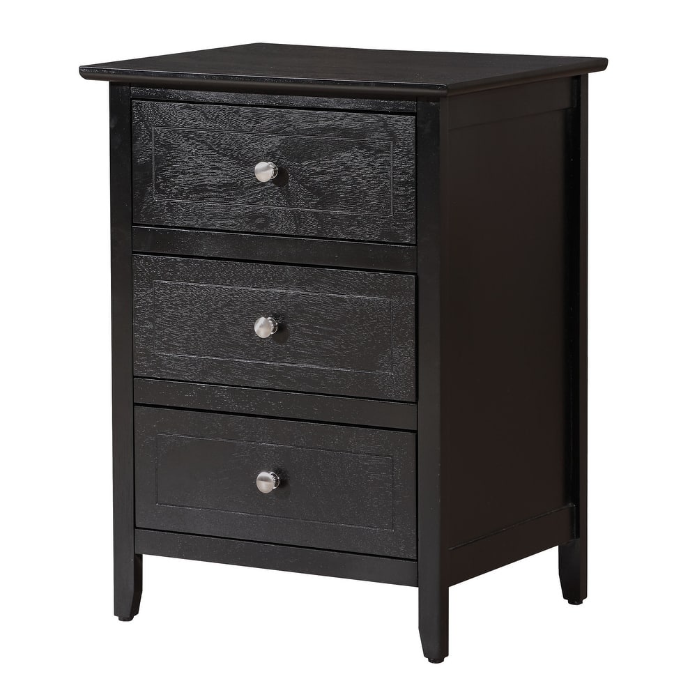 Daniel 3-drawer Transitional Wooden Nightstand
