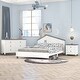 preview thumbnail 25 of 44, 3-Pieces Bedroom Sets, Platform Bed Frame with Nightstand & Storage Dresser, No Box Spring Needed, Easy Assembly White - Full