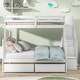preview thumbnail 2 of 7, White Twin Over Full Pine Bunk Bed with Staircase Storage, Drawers, Convertible