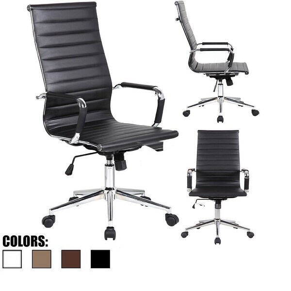 Black ribbed best sale office chair