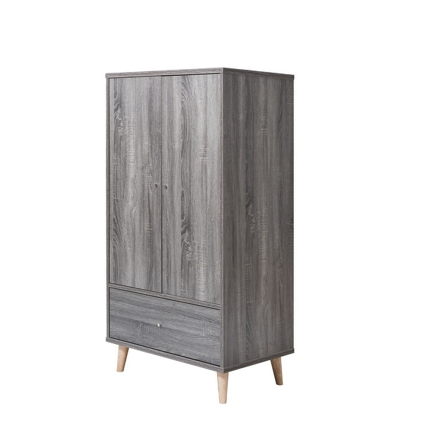 Carson Carrington Gjovik Contemporary Distressed Grey Wardrobe Armoire. Opens flyout.