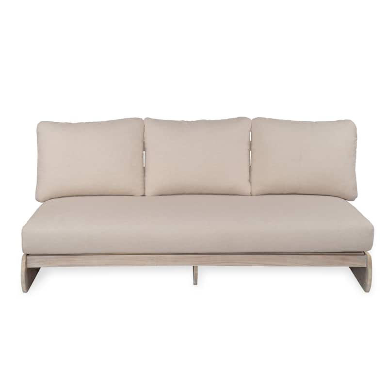 Christopher Knight Home - Marigold Acacia Wood Outdoor 3-Seater Sofa - 1 Piece - Greyish White+Sand