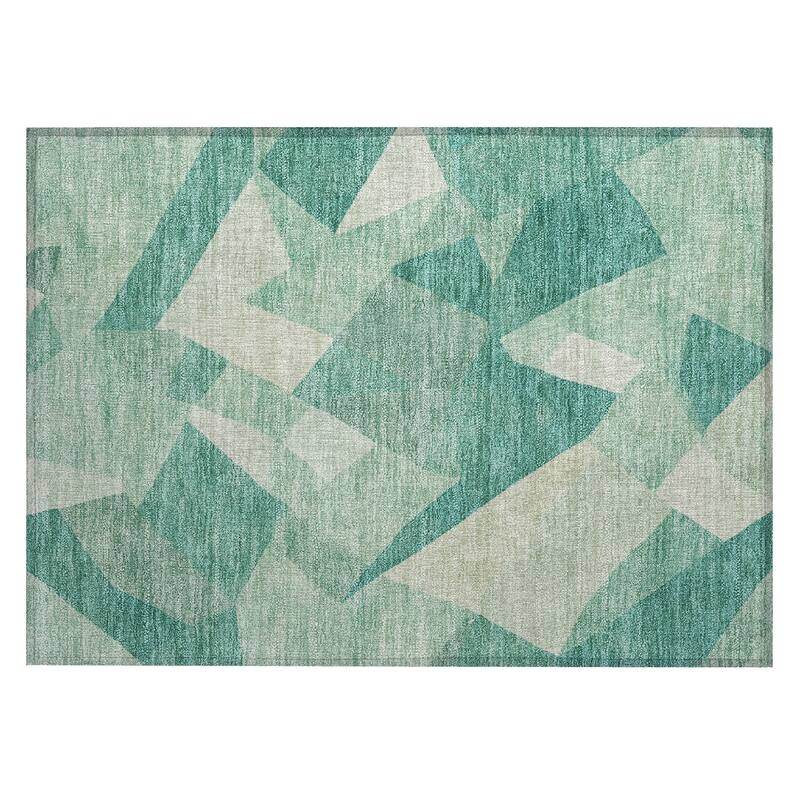 Machine Washable Indoor/ Outdoor Modern Queby Chantille Rug