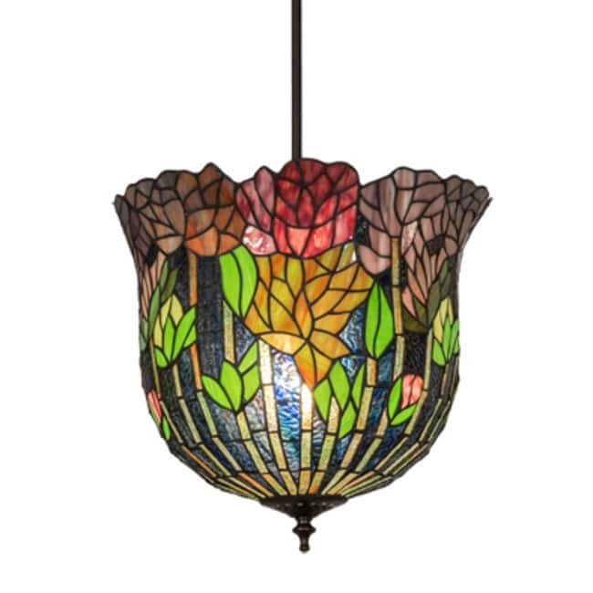 Meyda Tiffany 217493 14" Wide Pendant - Mahogany Bronze