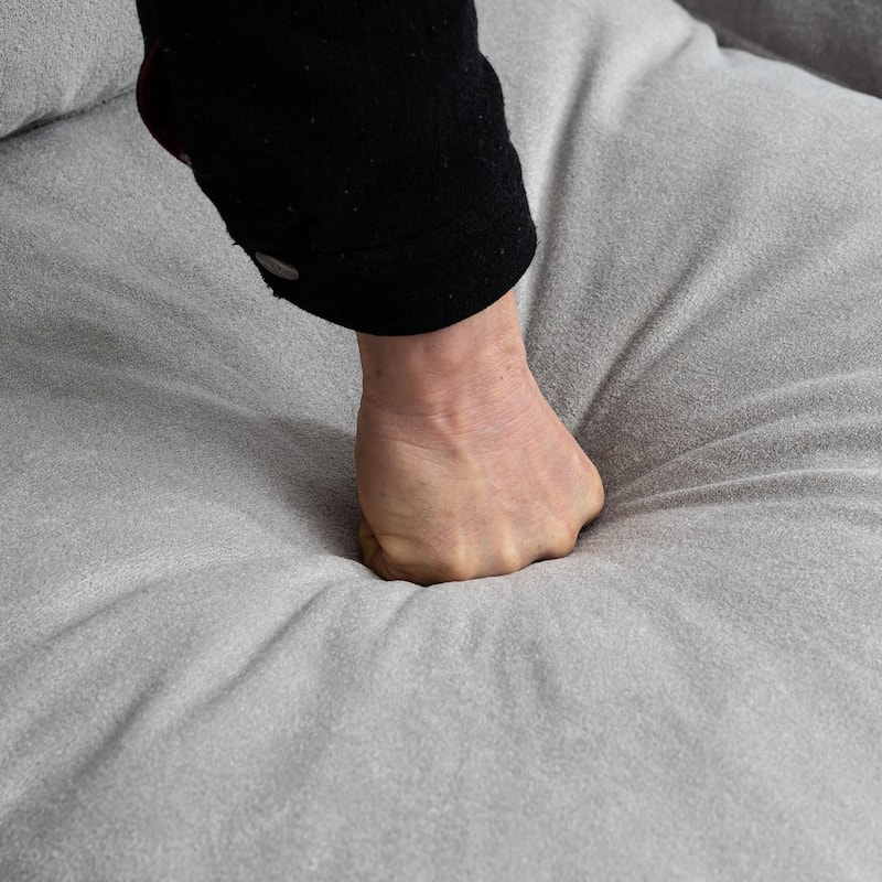 Anmytek Convertible 3-Seater L-Shaped Combination Sofa with Storage Footstools