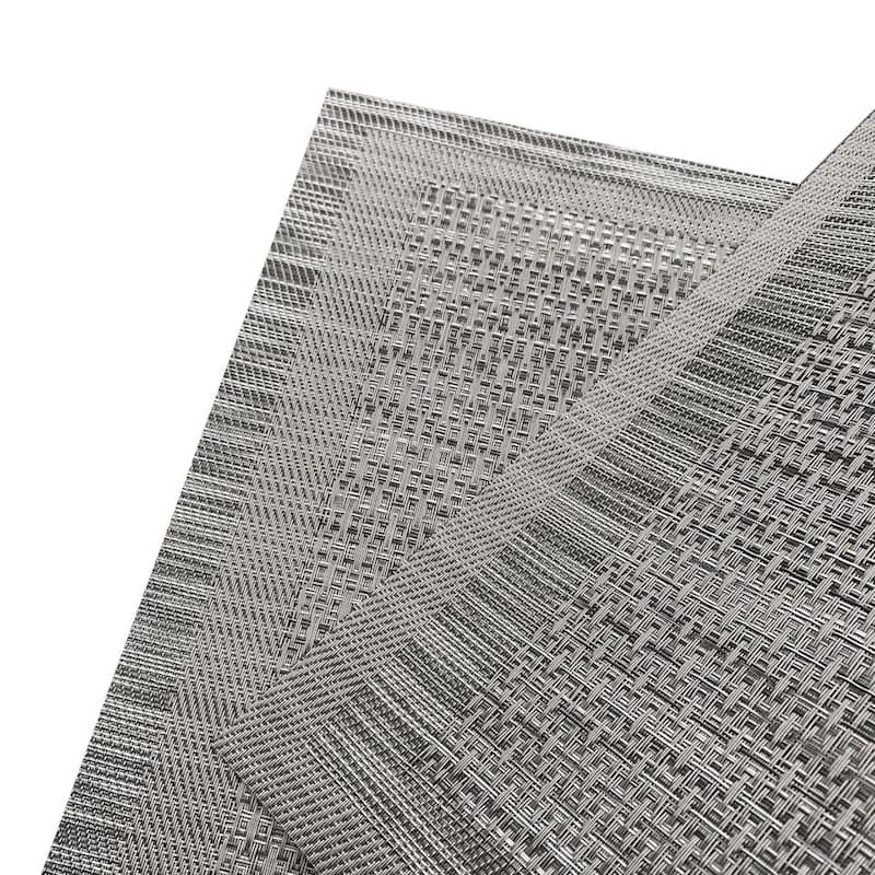 Dainty Home Geneva Woven Vinyl Reversible Rectangle Placemat Set Of 6 - 12" x 18"
