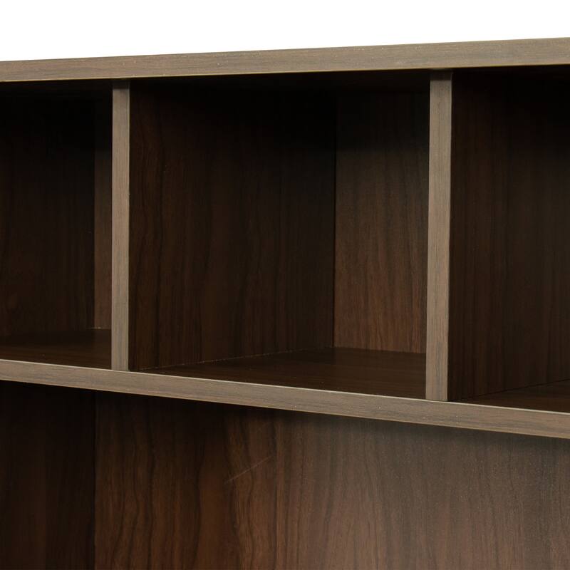 Spacious Home Office Computer Desk with Hutch, 2-Tier Shelf & 3 Drawers