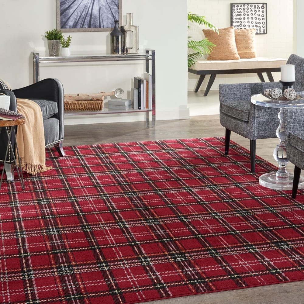 Nourison Grafix Plaid Farmhouse Area Rug