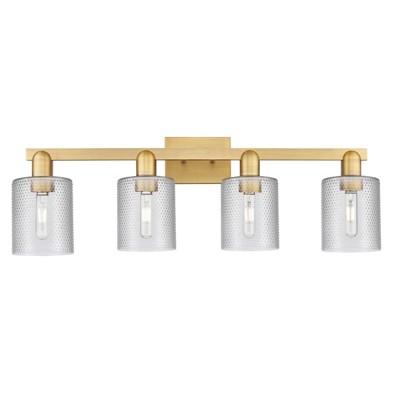 Innovations Lighting 716-4W-11-32 Cobbleskill Vanity Cobbleskill 4 - Brushed Brass / Clear