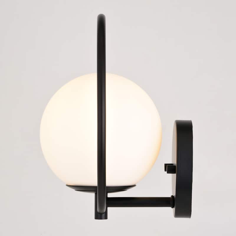 Bucktown 1 Light Mid-Century Modern Wall Sconce White Globe Glass