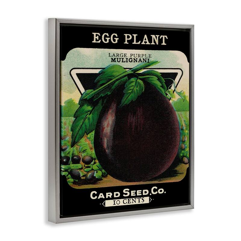 Stupell Vintage Garden Eggplant Framed Floater Canvas Wall Art Design By Lil' Rue
