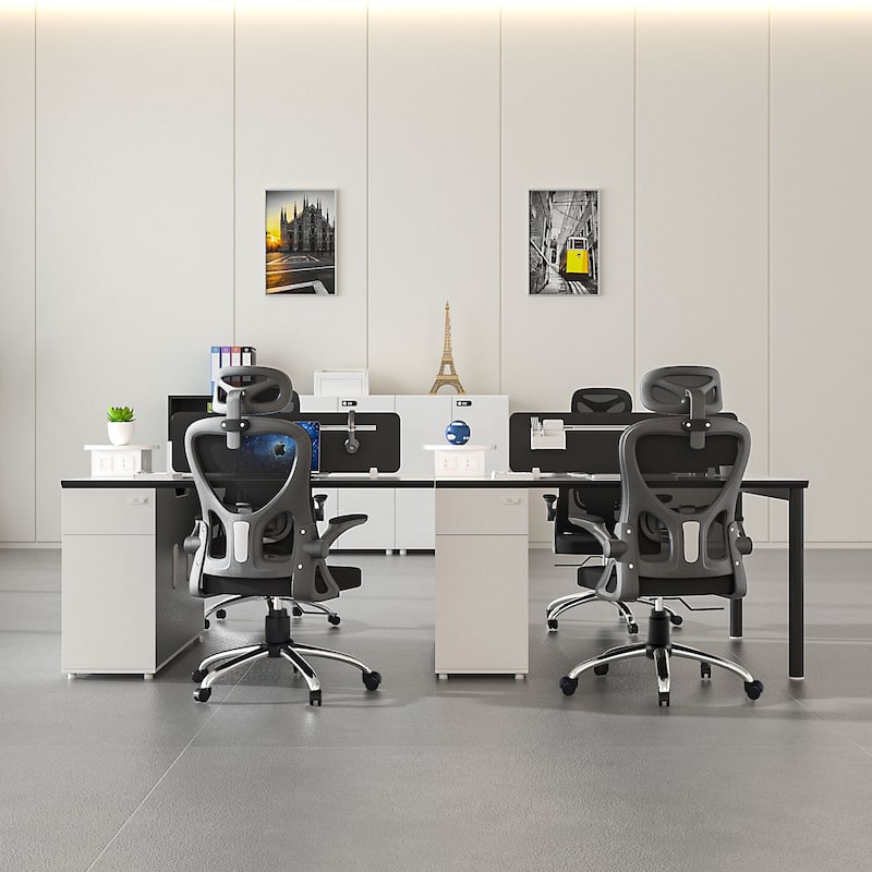 VECELO High Back Ergonomic Office Chair with Adjustable Headrest Armrest Mesh Lumbar Support