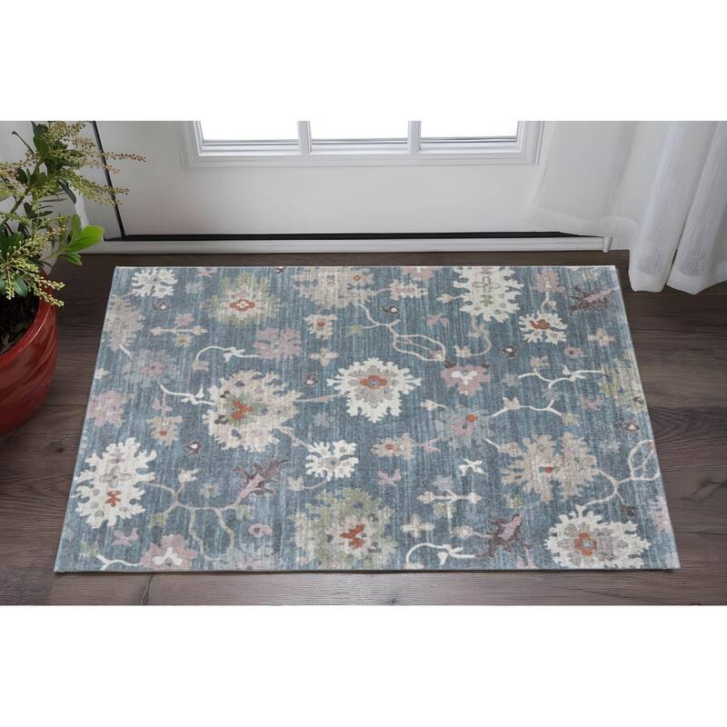 HomeRoots Abstract Bohemian Rectangle Area Rug - 34.00 in. x 21.00 in.  x 0.39 in.