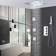 preview thumbnail 25 of 39, LED 4-Way Complete Rain and Waterfall Shower System with 3 body Jets and High-pressure Handheld, Ceiling Mounted