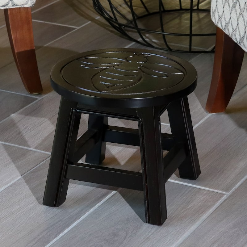 DTY Indoor Living Fairplay Carved Wooden Step Stool