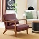 preview thumbnail 9 of 107, Glitzhome Set of 2 30.75"H Mid-Century Modern PU Leather Accent Armchairs with Rubberwood Frame - 25.75"L x 33.75"W x 30.75"H