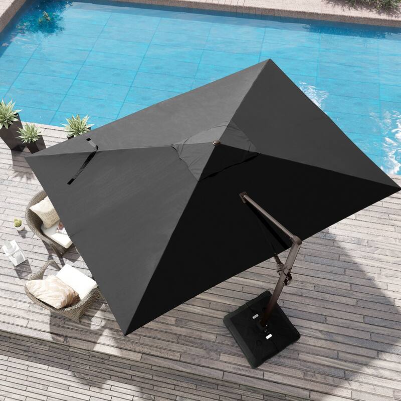 9 x 12 ft Outdoor Shade Parasol Patio Cantilever Offset Umbrella, No Base