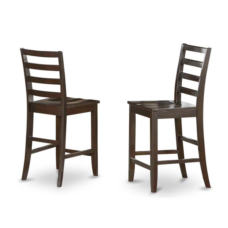 HomeStock 7-Piece Square Cappuccino Finish Solid Wood Top Dining Table with 6 Chairs with Lattice Back