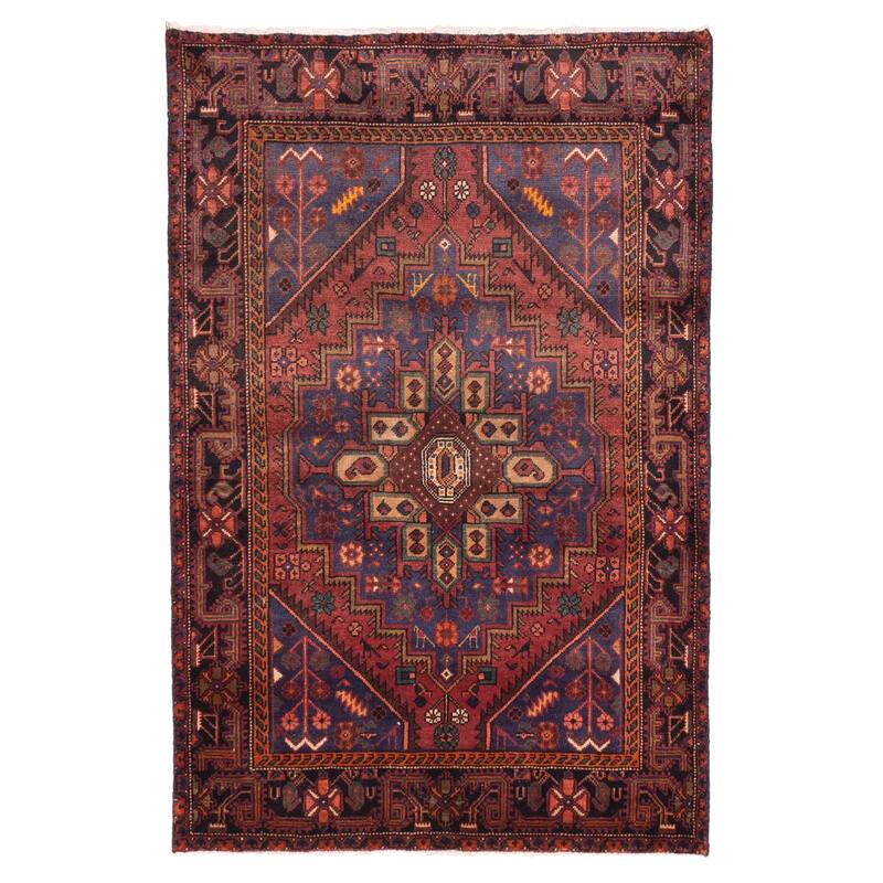 ECARPETGALLERY Hand-knotted Anatolian Vintage Red Wool Rug - 4'1 x 6'6