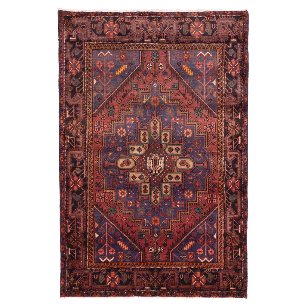 ECARPETGALLERY Hand-knotted Anatolian Vintage Red Wool Rug - 4'1 x 6'6