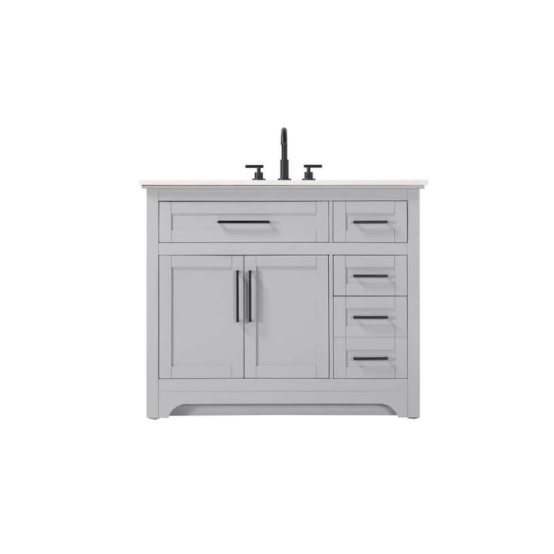 Nathaniel Single Bathroom Vanity (32-42 inch) - Grey - 42"