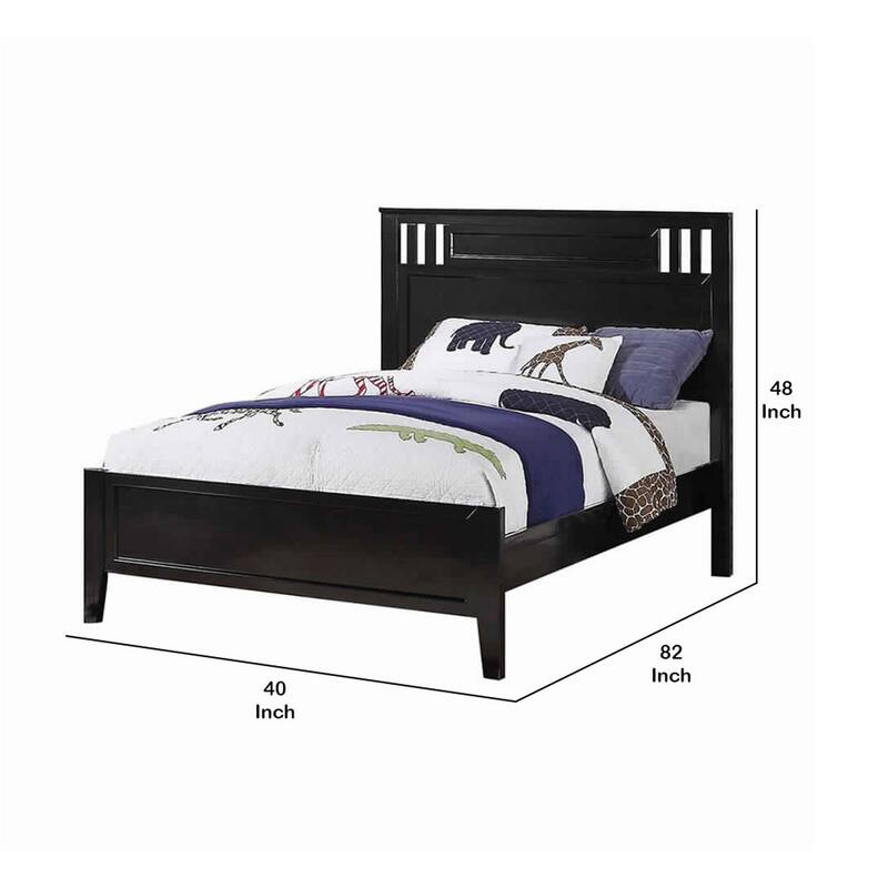 Charismatic Twin Bed Wooden Finish , Black