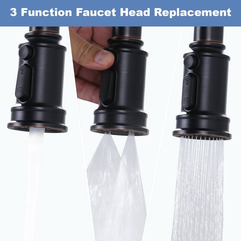 WOWOW Pull Down Kitchen Faucet Spray Head with 9 Adapters Kit