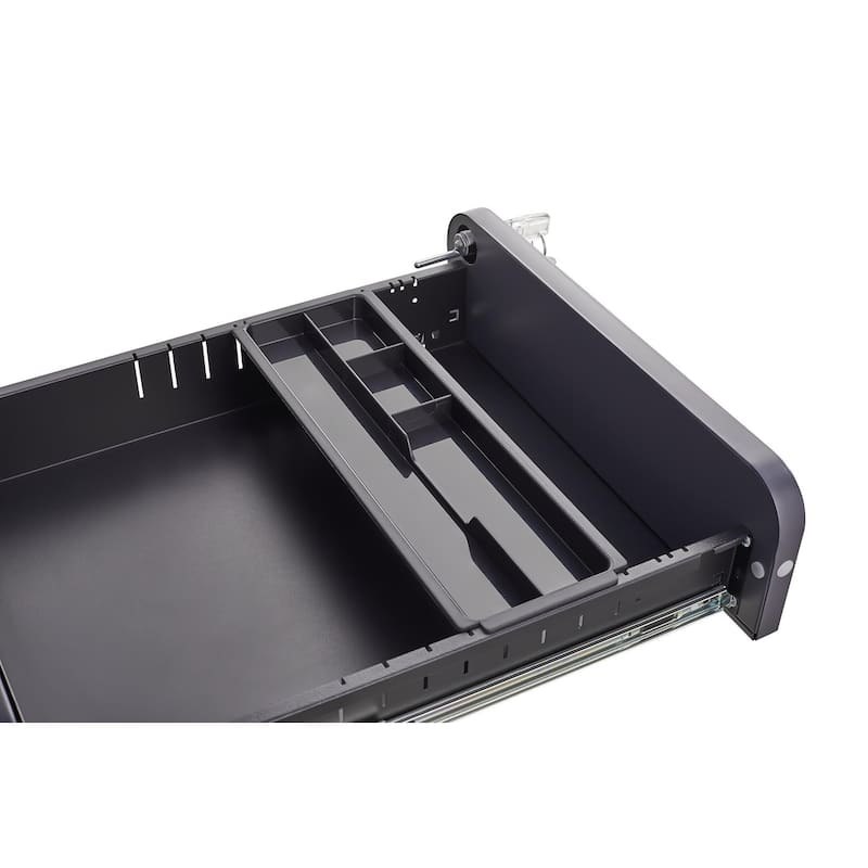 Anmytek 3 Drawer Mobile Filing Cabinet Cold Rolled Steel Anti Tilt 5 Wheel Modern Simple Style