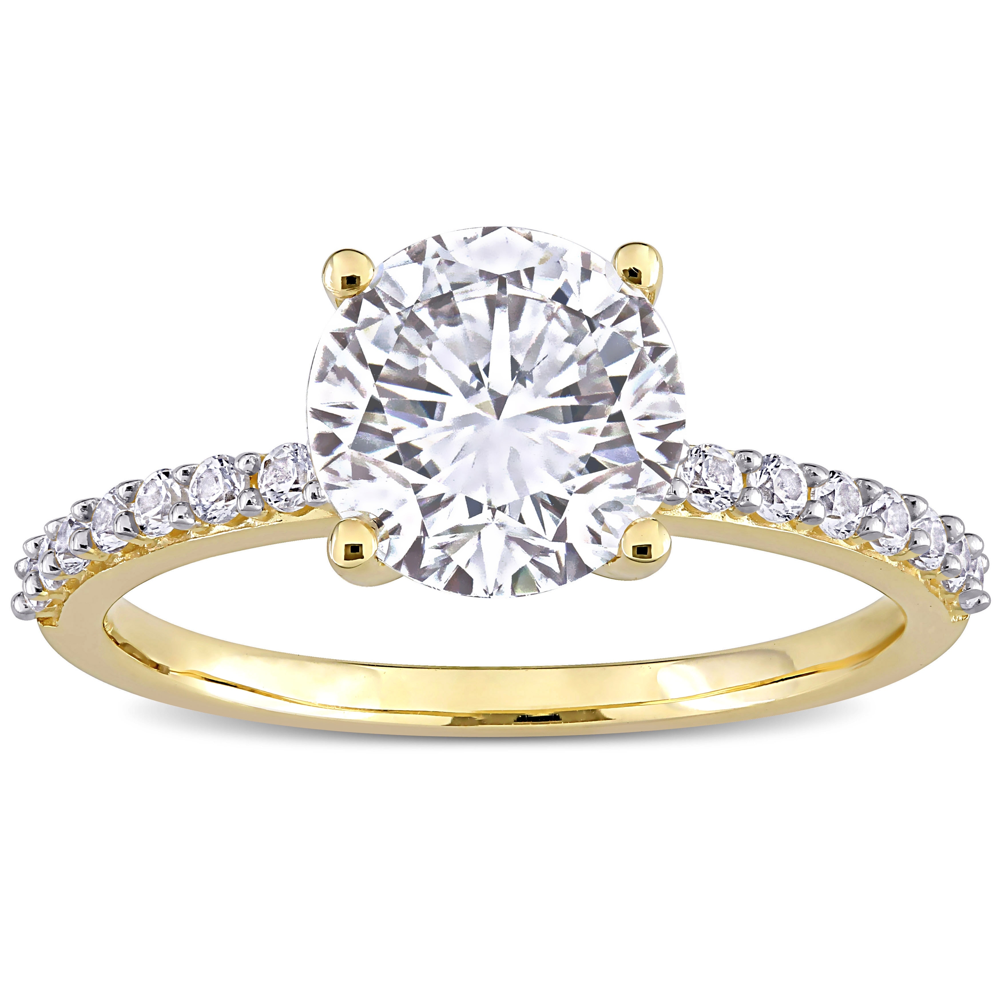 Miadora 10k Yellow Gold 2 3/4ct TGW Created White Sapphire Solitaire Engagement Ring
