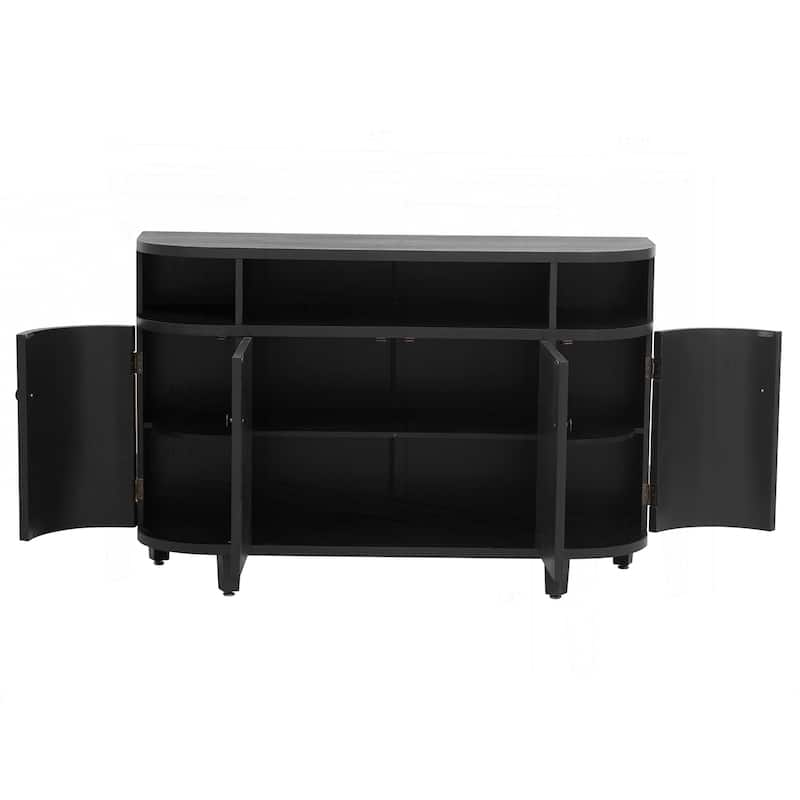 Stylish Curved Storage Cabinet with Adjustable Shelves