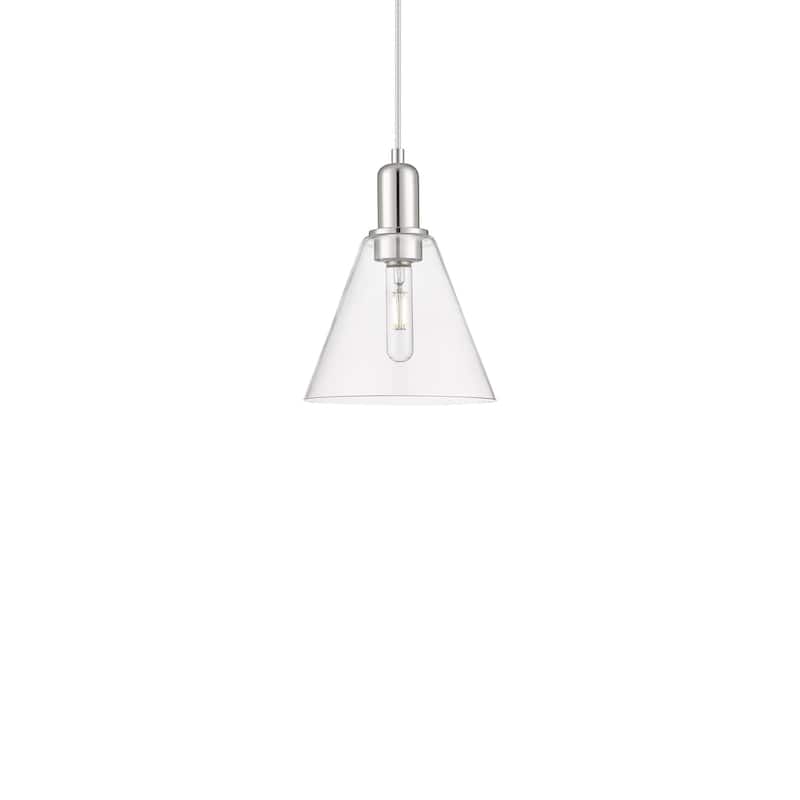 Innovations Lighting 716-1P-11-8 Berkshire Glass Pendant Berkshire - Polished Nickel / Clear