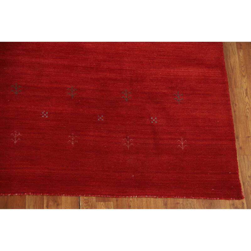 Hand Knotted Oriental 100% Wool Carpet Tribal Tribal Red Gabbeh Area Rug - 11' 3'' X 8' 5''