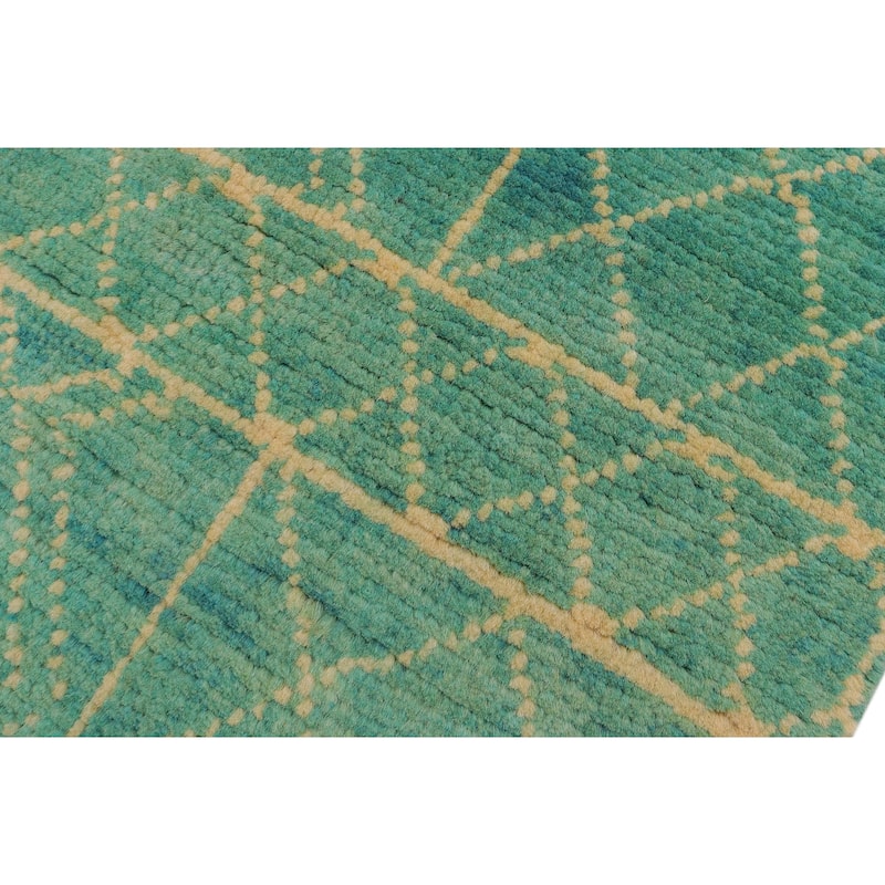 Modern Balochi Castaneda Blue/Beige Hand Knotted Wool Rug - 3'3'' x 5'0''