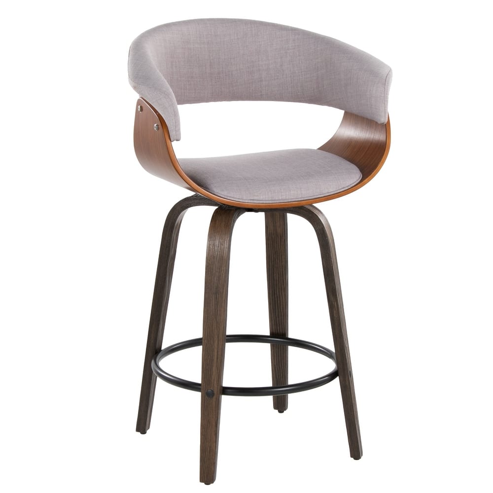 Carson Carrington Sauda 26" Fixed-Height Counter Stool with Bent Wood Legs (Set of 2)