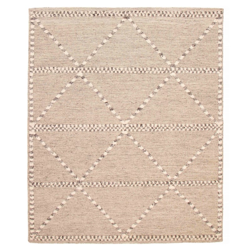 ECARPETGALLERY Hand-knotted Tangier Light Grey Wool Rug - 8'2 x 10'3 - Light Grey - 8'2 x 10'3