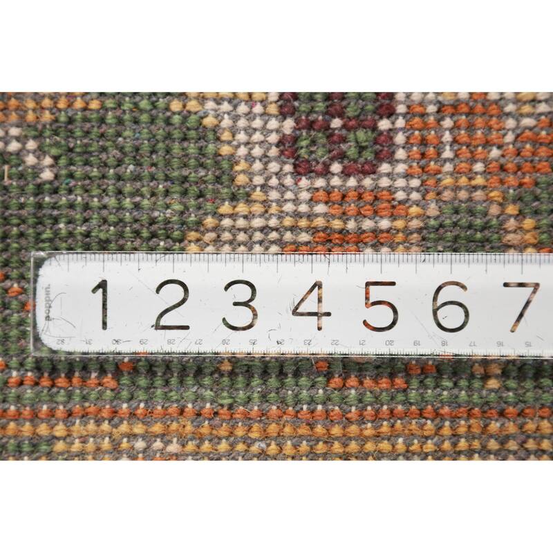 Floral Orange Art Deco Oriental Area Rug Handmade Wool Carpet - 7'10" x 10'0"