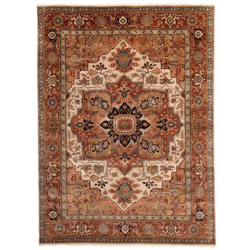 ECARPETGALLERY Hand-knotted Jules Sultane Ivory Wool Rug - 8'10 x 11'11