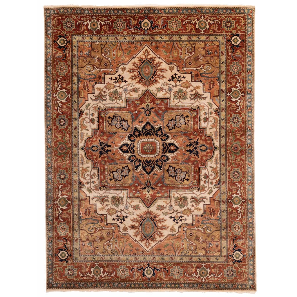 ECARPETGALLERY Hand-knotted Jules Sultane Ivory Wool Rug - 8'10 x 11'11