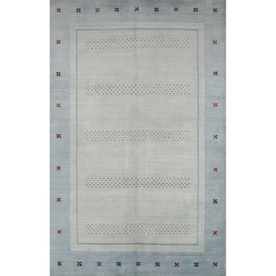 Hand Knotted Oriental 100% Wool Carpet Tribal Tribal Beige & Ivories Gabbeh Area Rug - 7' 6'' X 5' 3''