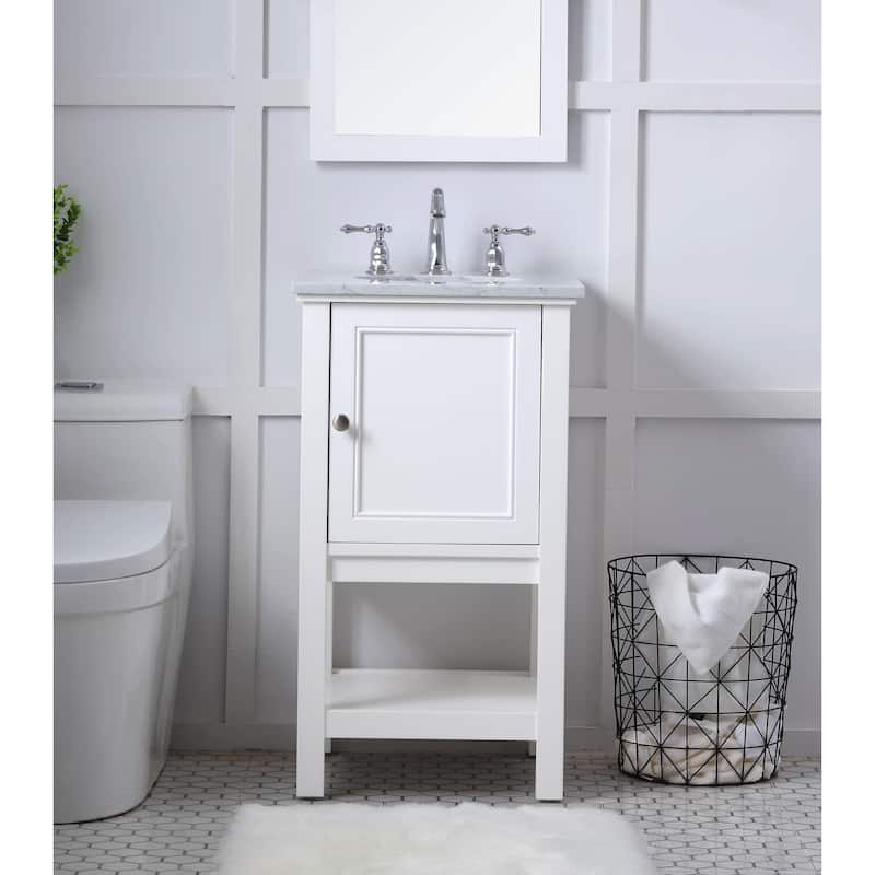 Grand 19 - 30 Inch Single Bathroom Vanity - 19 Inches - White