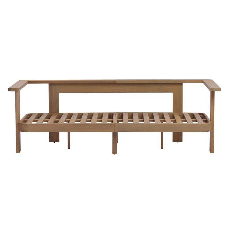 Christopher Knight Home - Elma Outdoor Acacia Wood Patio Conversation Set with Slatted Coffee Table & Cushions