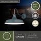 preview thumbnail 2 of 7, VAXCEL Dorado 1-Light Hunter Green and White Dusk to Dawn Sensor Farmhouse Outdoor Wall Sconce, Gooseneck Shade, Dark Sky