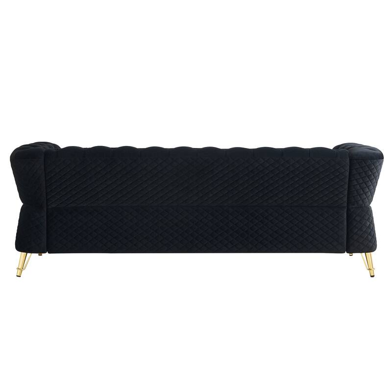 Modern Tufted Velvet Sofa 87.4 inch for Living Room
