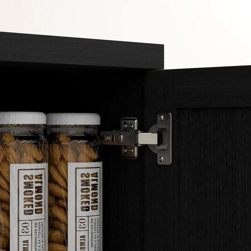63" 2-Door Kitchen Pantry, Freestanding with 2 Adjustable Shelves