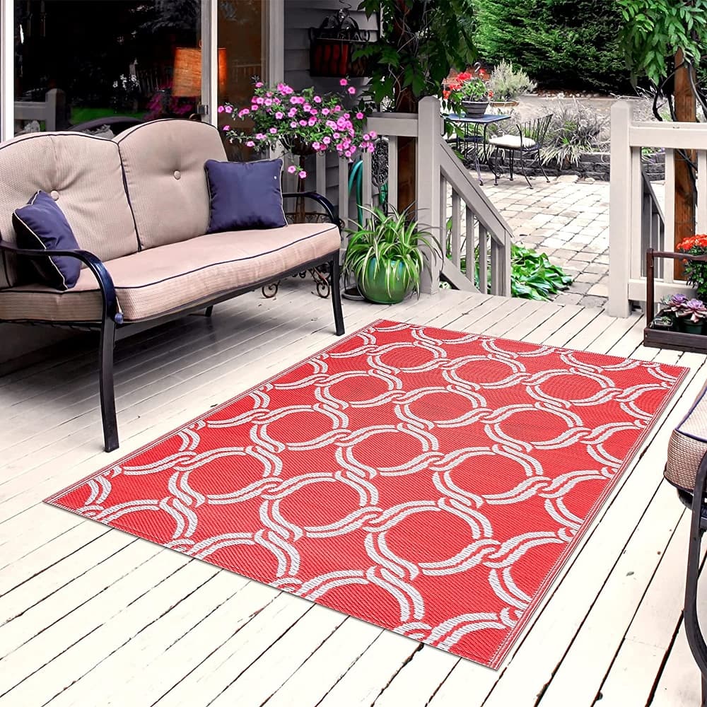 Mykonos Lightweight Reversible Recycled Plastic Outdoor Floor Mat/Rug