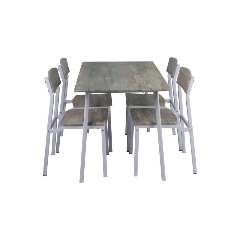 Elegant 5-Piece Dining Set - Compact Rectangular Table with 4 Upholstered Chairs, Perfect for Small Spaces