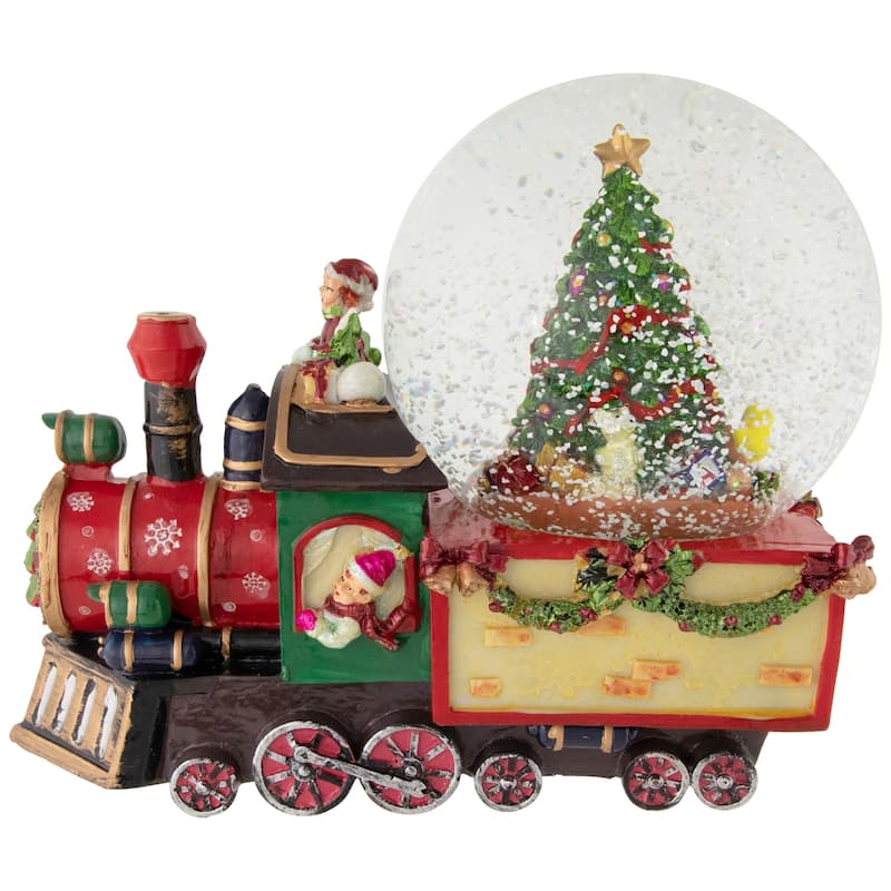 8" Children Christmas Train Musical Snow Globe