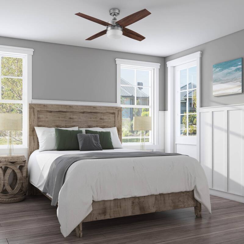 44" Prominence Home Atlas Pewter Modern Indoor LED Ceiling Fan with Light and Remote Control