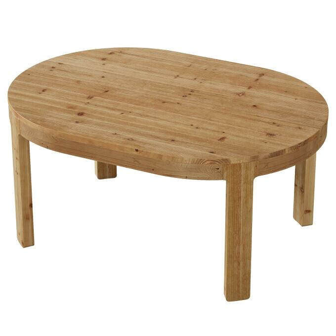 55.11" Solid Wood Oval Dining Table, Rustic Kitchen Table for 4-6 ...