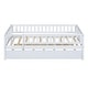 preview thumbnail 18 of 46, Twin Size Daybed with Trundle, Wood Twin Bed with Fence Guardrails